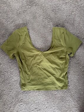 lululemon athletica Olive Green Scoop Crop Top